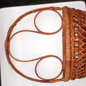 Vintage Flower Girl Boho Woven Basket